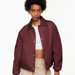 TNA Coaches Jacket Short in Merlot Red